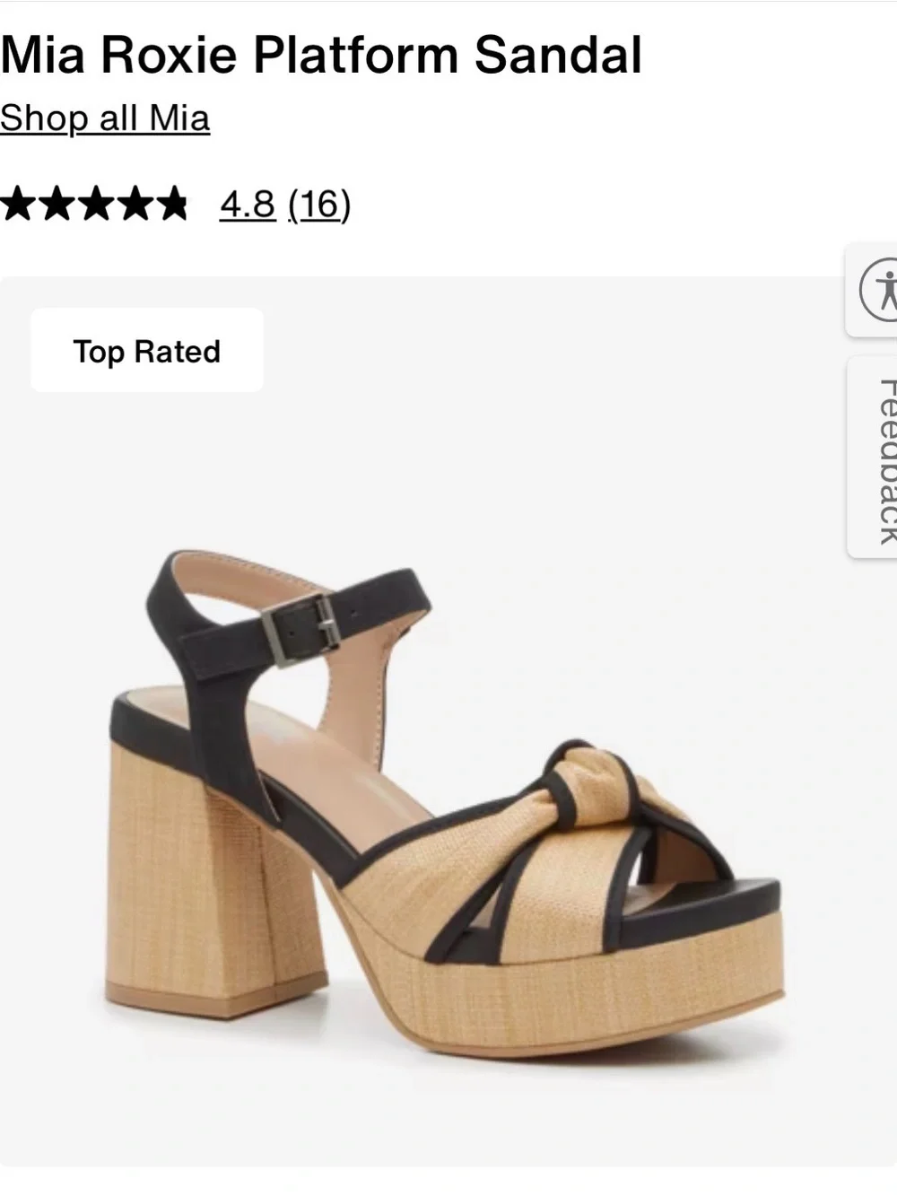MIA Roxie Knot Platform Sandal - Black & Natural